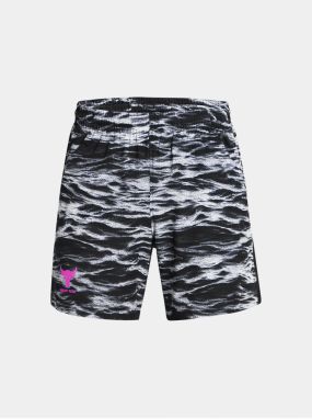 Čierne chlapčenské kraťasy Under Armour Project Rock Ultimate Printed