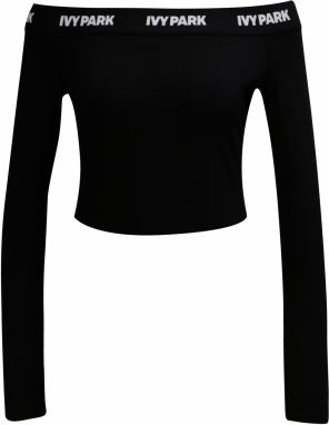 Čierny crop top s odhalenými ramenami Ivy Park