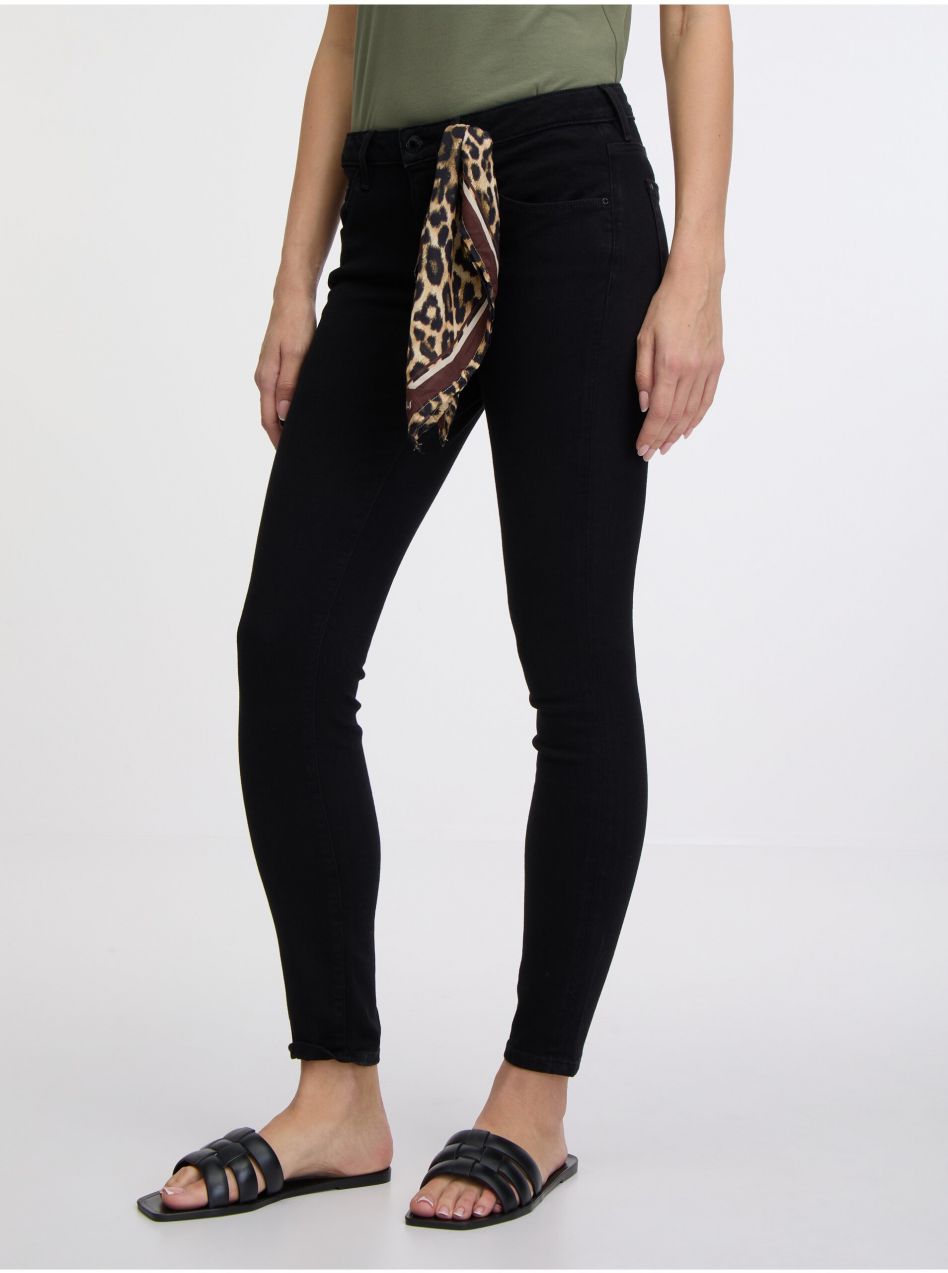 Čierne dámske skinny fit džínsy Guess Annette