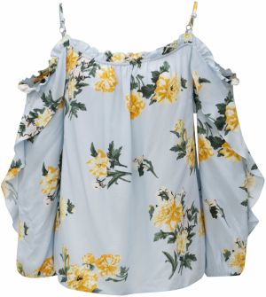 Svetlomodrá kvetovaná blúzka s volánmi Dorothy Perkins