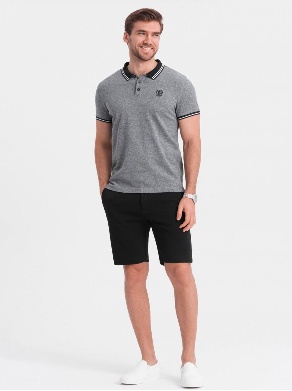 Čierne pánske kraťasy Ombre Clothing