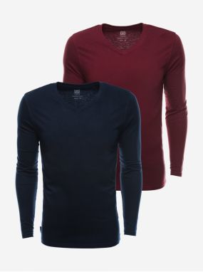 Tričká pre mužov Ombre Clothing - tmavomodrá, vínová