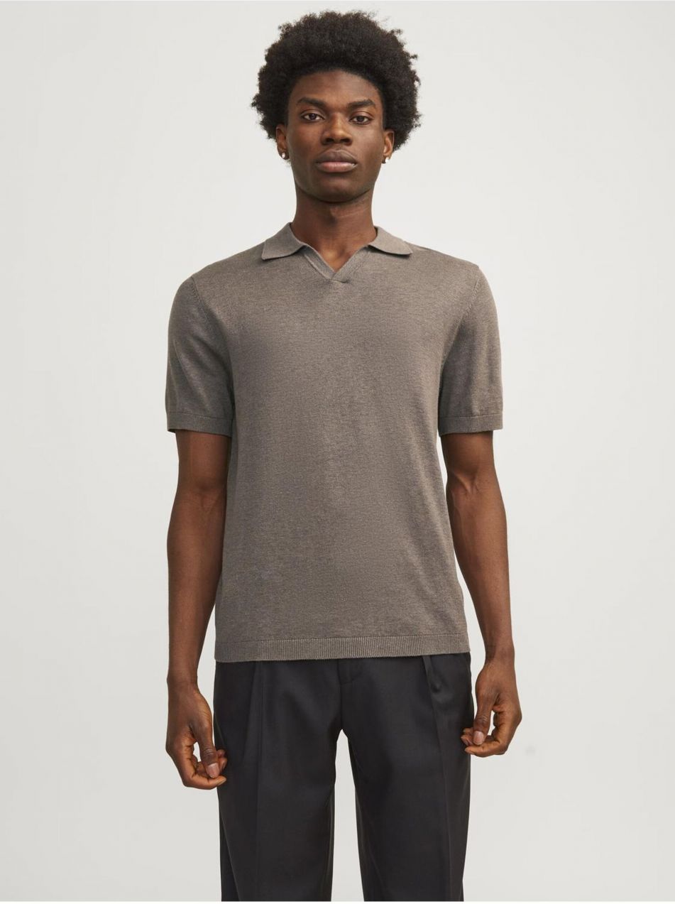 Hnedé pánske polo tričko Jack & Jones Cigor