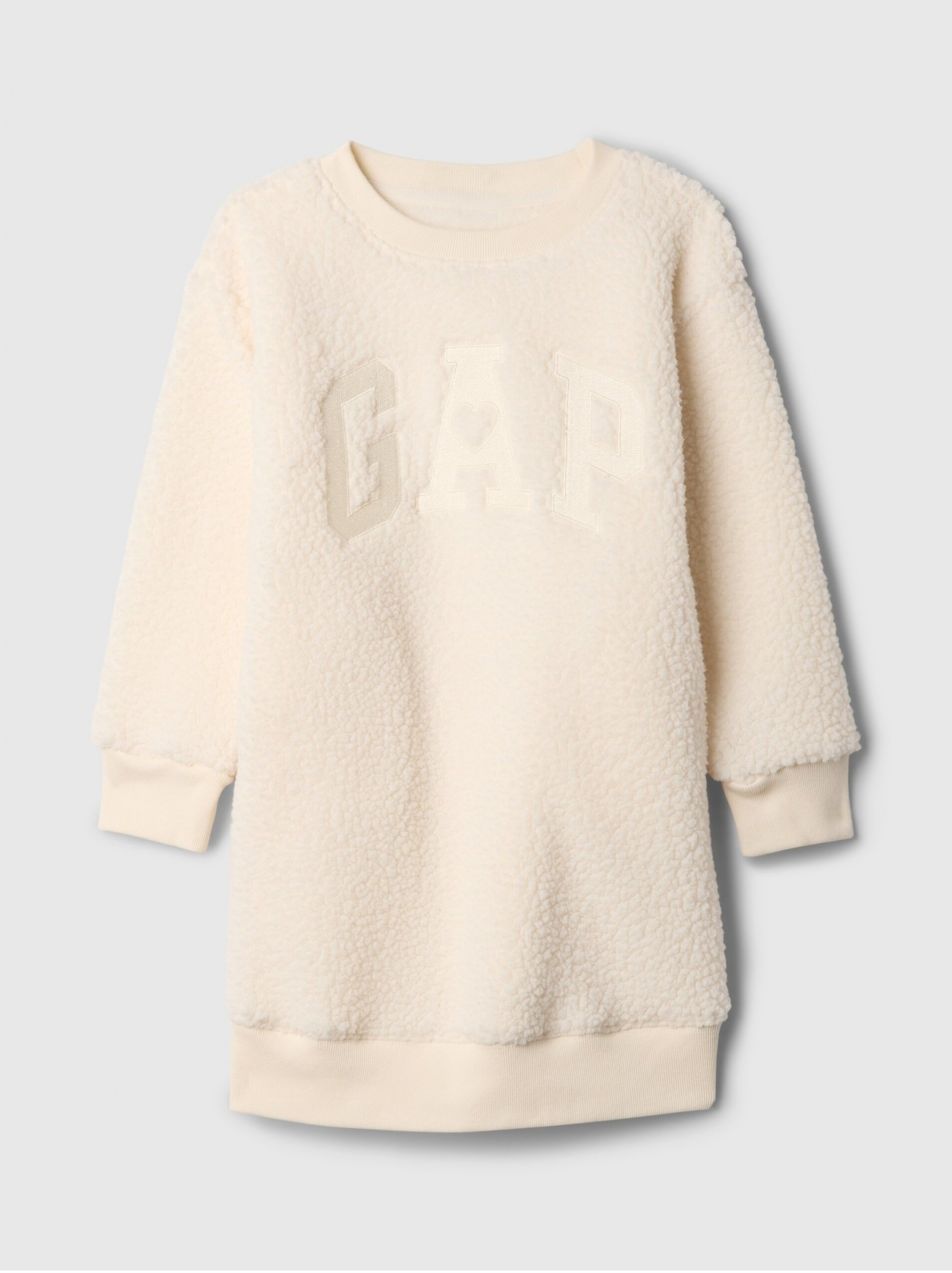 Baby sherpa mikinové šaty s logom GAP