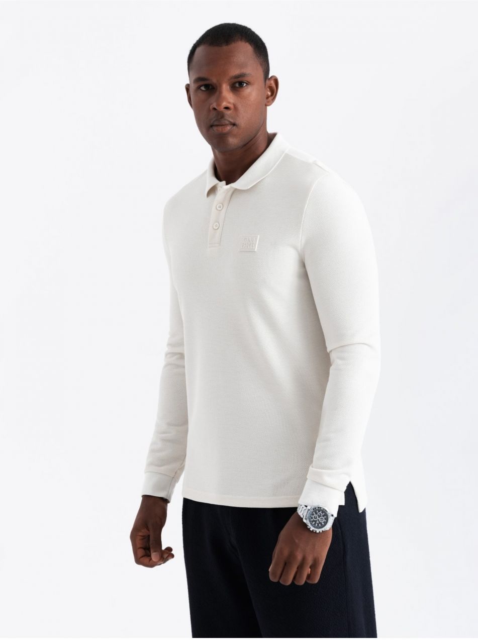 Pánske polo tričko s dlhým rukávom Ombre Clothing
