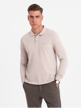 Pánske polo tričko s dlhým rukávom Ombre Clothing