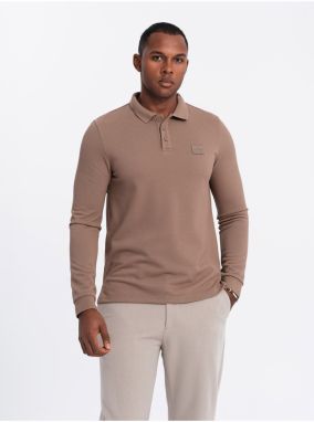 Pánske polo tričko s dlhým rukávom Ombre Clothing