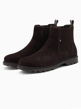 Pánska semišová obuv s vysokým priehlavkom Ombre Clothing