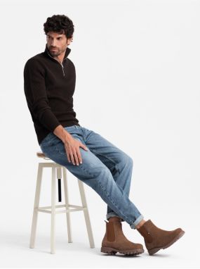 Pánske semišové nazúvacie topánky s vysokým priehlavkom Ombre Clothing