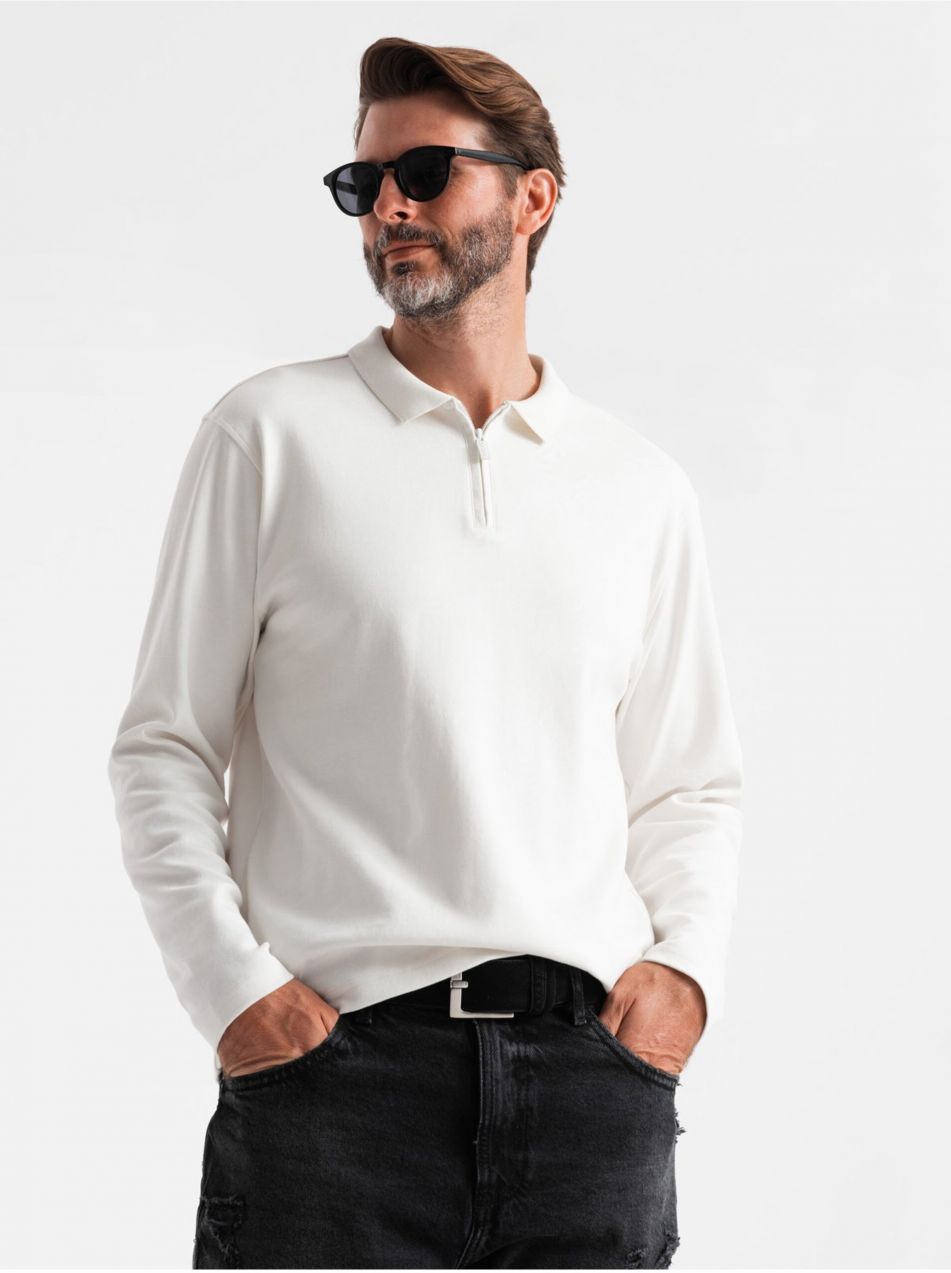 Pánske polo tričko s dlhým rukávom Ombre Clothing