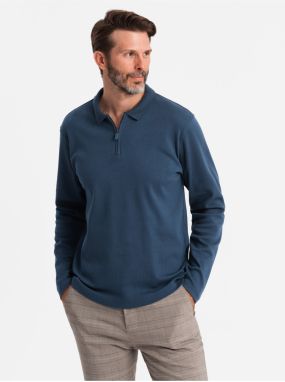 Pánske polo tričko s dlhým rukávom Ombre Clothing