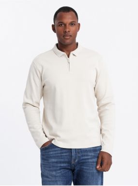 Pánske polo tričko s dlhým rukávom Ombre Clothing
