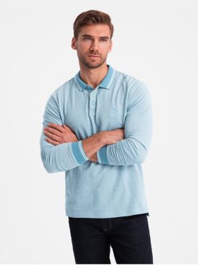 Pánske polo tričko s dlhým rukávom Ombre Clothing