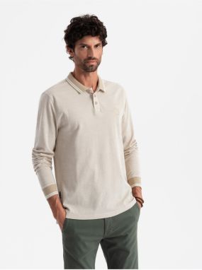 Pánske polo tričko s dlhým rukávom Ombre Clothing