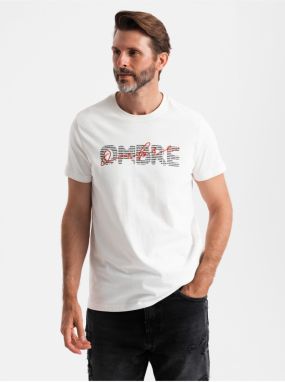 Pánske bavlnené tričko s jemnou výšivkou Ombre Clothing