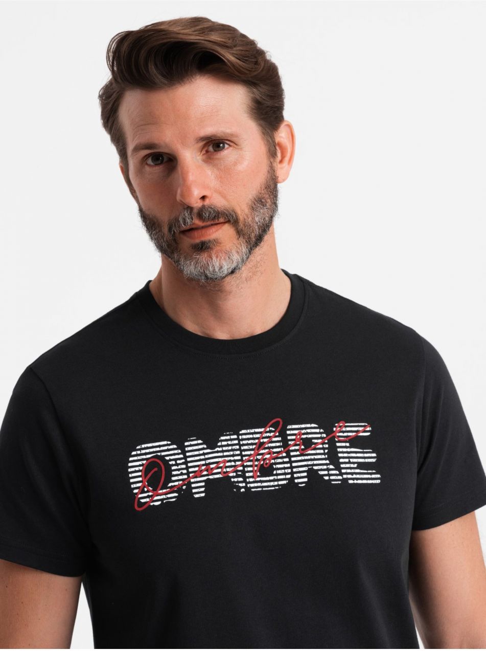 Pánske bavlnené tričko s jemnou výšivkou Ombre Clothing
