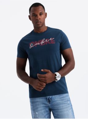 Pánske bavlnené tričko s jemnou výšivkou Ombre Clothing