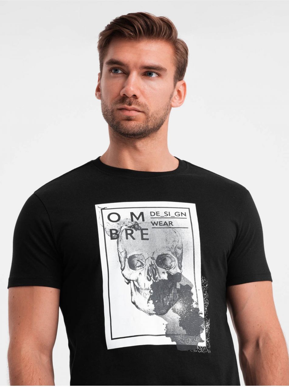 Pánske bavlnené tričko s jemnou výšivkou Ombre Clothing
