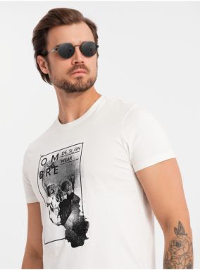 Pánske bavlnené tričko s jemnou výšivkou Ombre Clothing