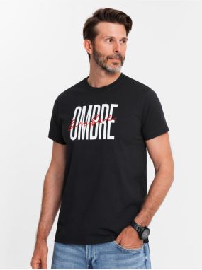 Pánske bavlnené tričko s jemnou výšivkou Ombre Clothing
