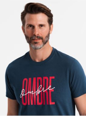 Pánske bavlnené tričko s jemnou výšivkou Ombre Clothing