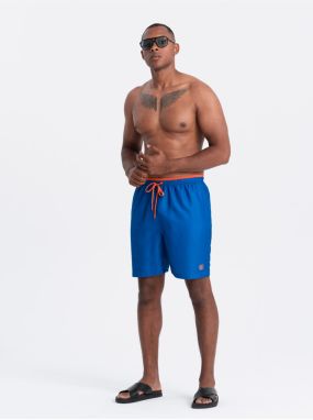 Modré pánske rebrované plavky Ombre Clothing