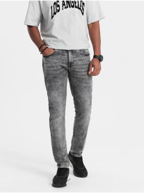 Sivé pánske slim fit rifle Ombre Clothing