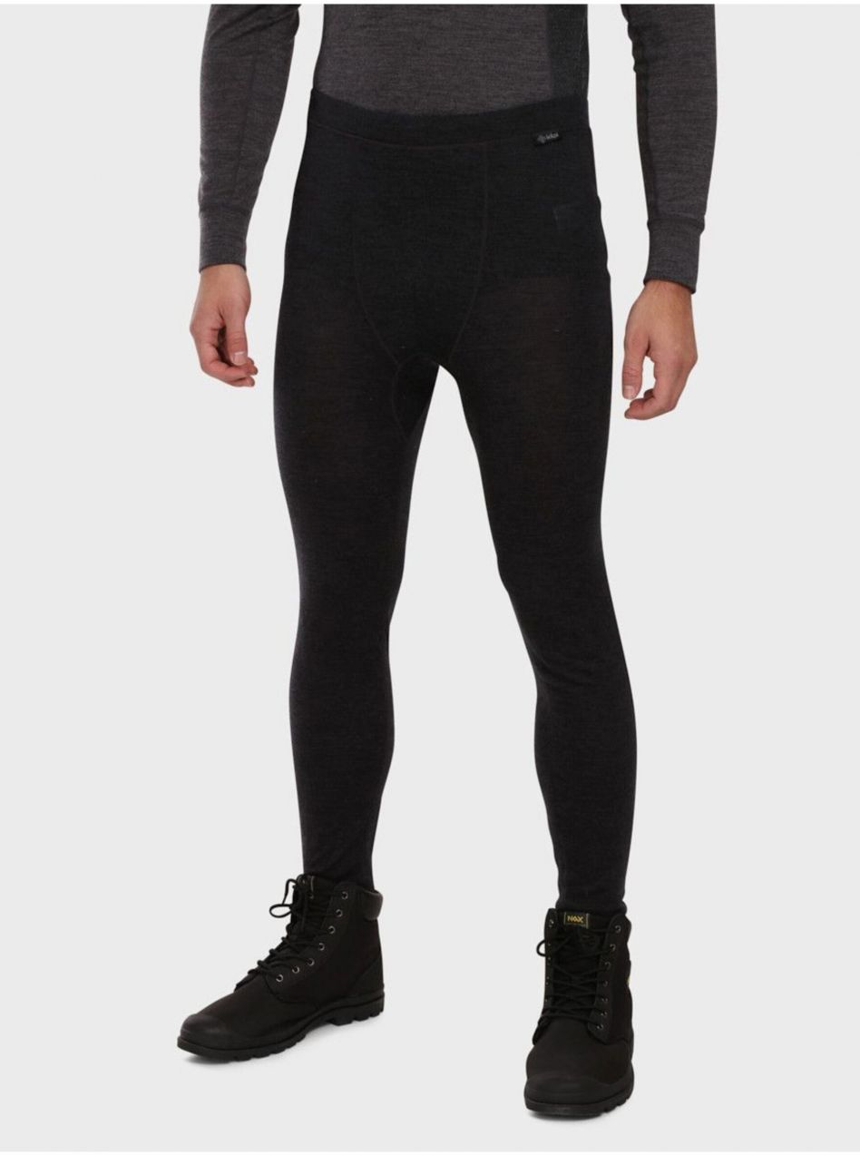 Čierne pánske termo nohavice z Merino vlny KILPI MAVORA BOTTOM