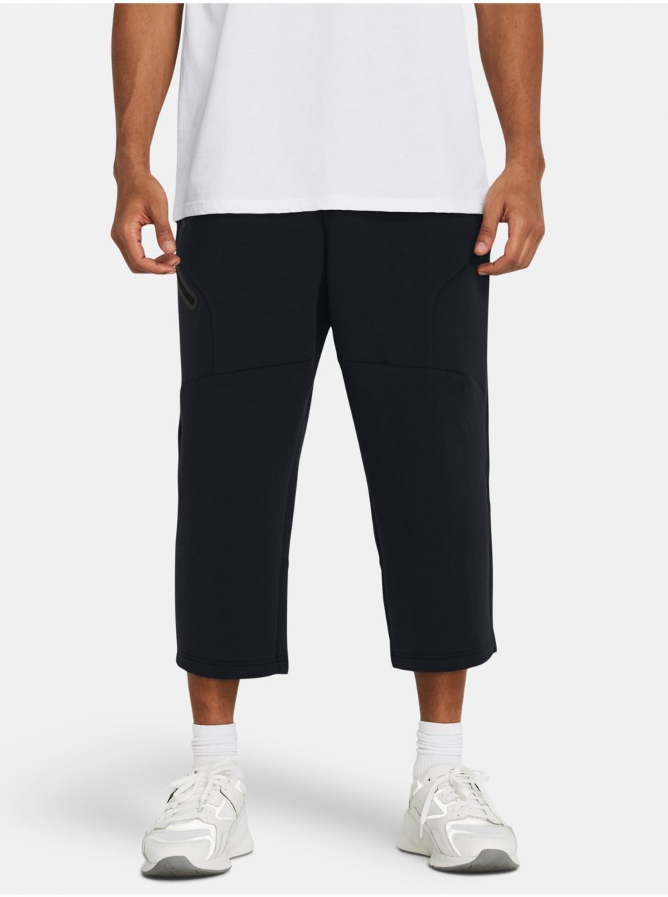 Čierne športové nohavice Under Armour Unstoppable Flc Baggy Crop