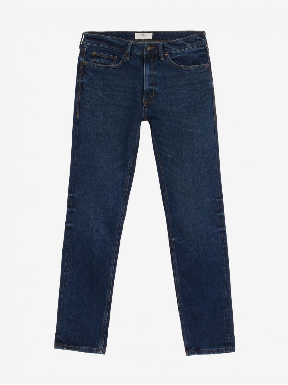 Slim fit pre mužov Marks & Spencer - tmavomodrá