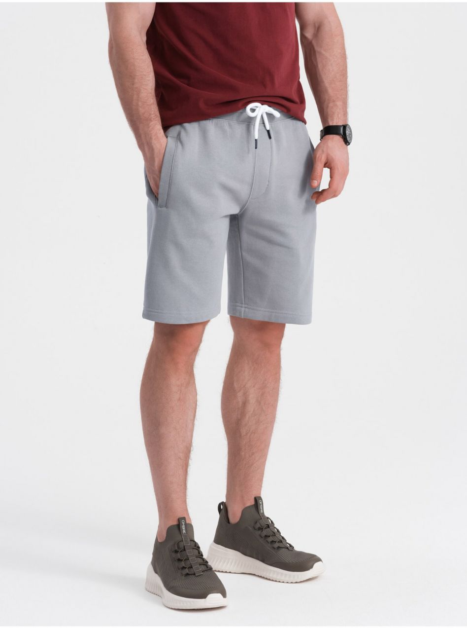 Šedé pánske teplákové kraťasy Ombre Clothing
