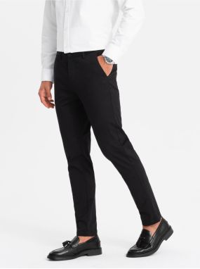Pánske nohavice REGULAR FIT chinos čierne Ombre Clothing