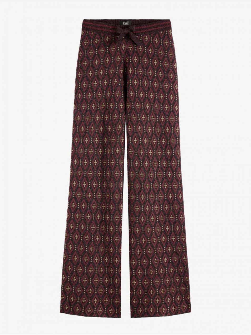 Vínové dámske vzorované žakárové nohavice Scotch & Soda