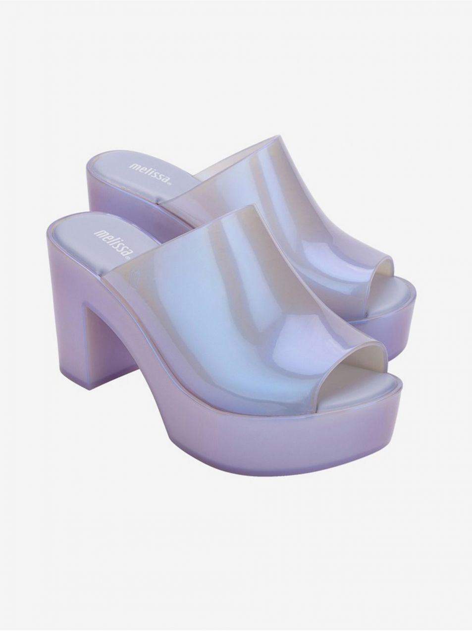 Svetlo fialové dámske šľapky na podpätku Melissa Mule AD