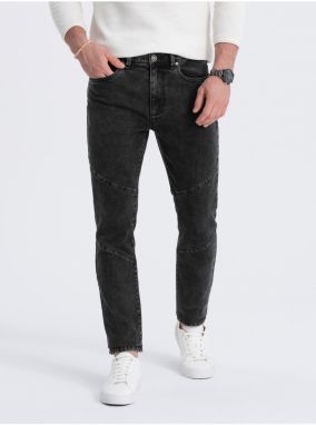 Čierne pánske slim fit rifle Ombre Clothing