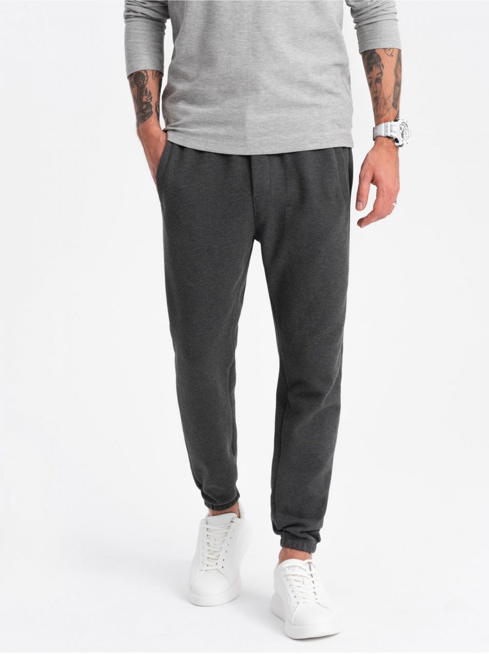 Tmavosivé pánske tepláky Ombre Clothing CARROT