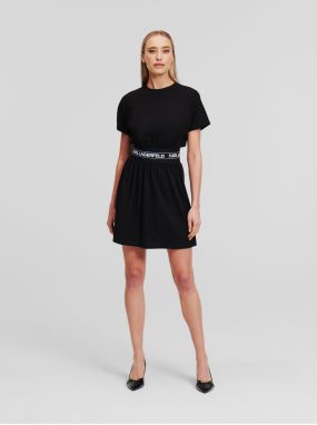 Čierne dámske šaty KARL LAGERFELD Logo