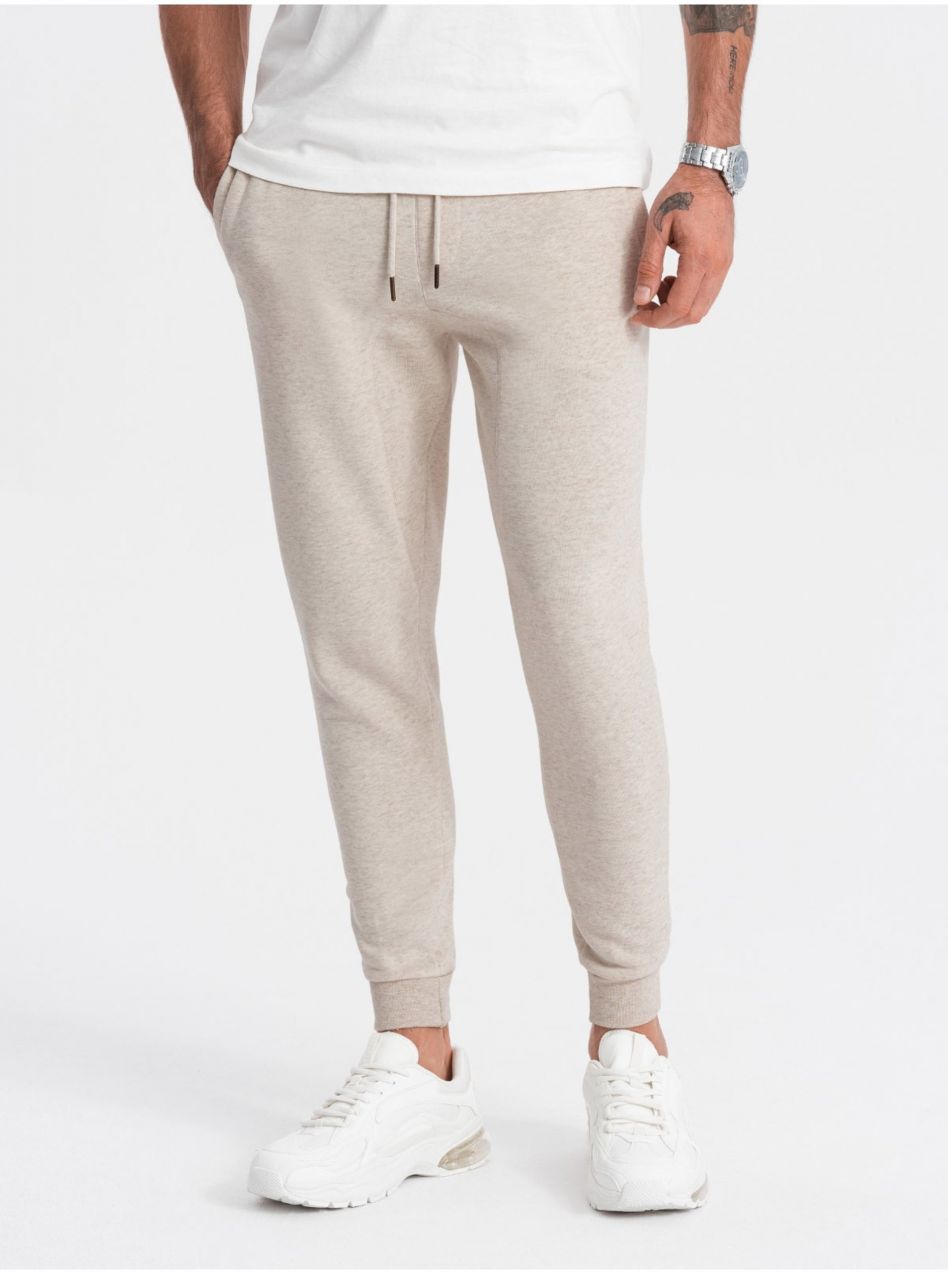 Béžové pánske tepláky Ombre Clothing