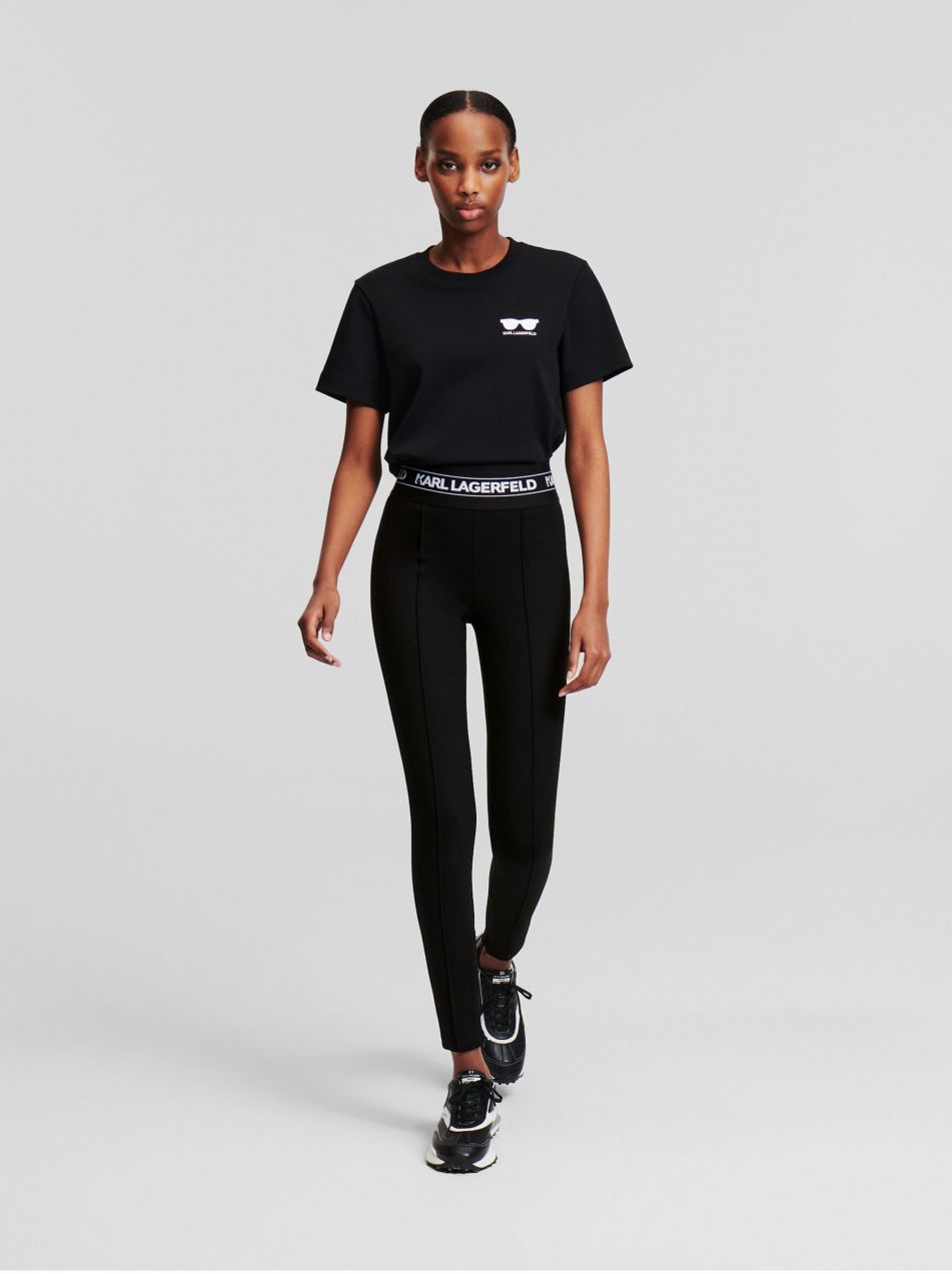 Čierne dámske legíny KARL LAGERFELD Logo