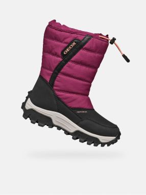Červená dievčenská zimná obuv Geox Himalaya B Ab