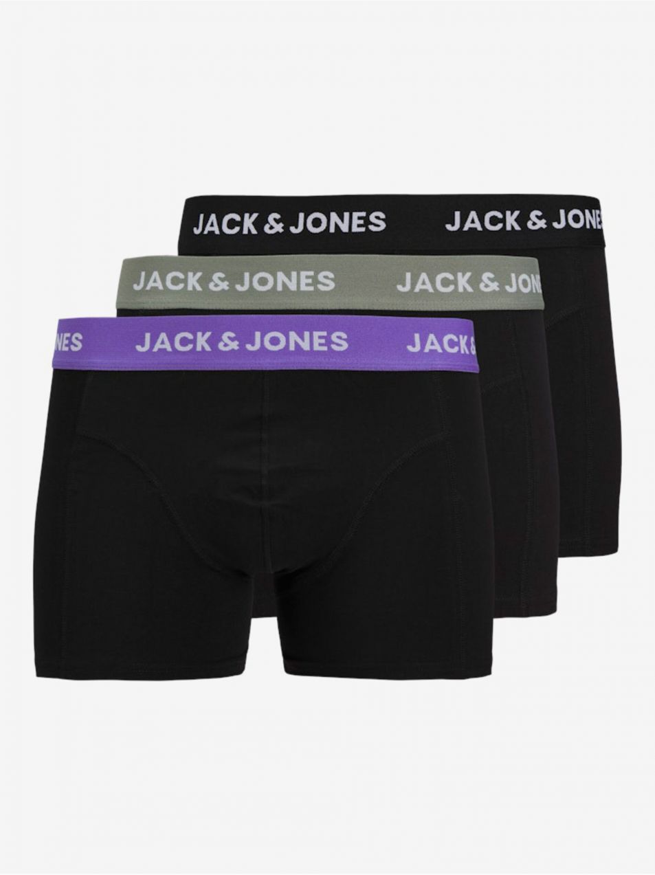 Súprava troch čiernych pánskych boxeriek Jack & Jones