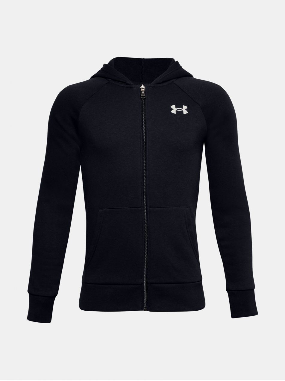 Čierna mikina Under Armour UA RIVAL COTTON FZ HOODIE