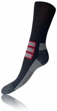 OUTDOOR SOCKS - Ponožky pre turistickú a pracovnú obuv - čierna - tmavo červená
