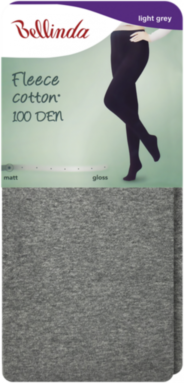 FLEECE COTTON 100 DEN - Nepriehľadné pančuchové nohavice - šedá