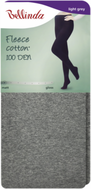 FLEECE COTTON 100 DEN - Nepriehľadné pančuchové nohavice - šedá