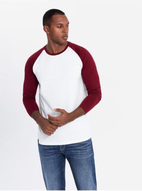Pánske tričko s potlačou a dlhým rukávom - čierne V1 OM-LSPT-0119 Ombre Clothing