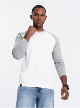 Pánske tričko s potlačou a dlhým rukávom - čierne V1 OM-LSPT-0119 Ombre Clothing