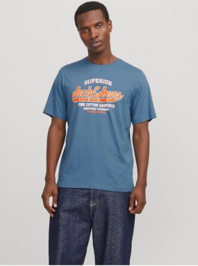 Modré pánske tričko Jack & Jones Logo