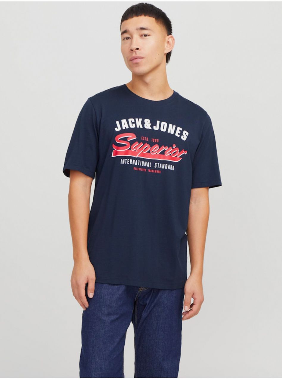 Tmavomodré pánske tričko Jack & Jones Logo