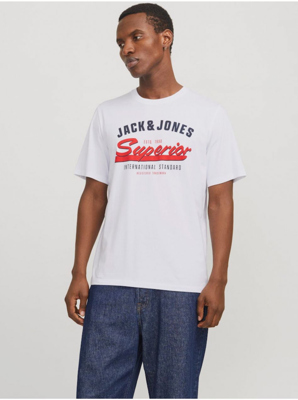 Biele pánske tričko Jack & Jones Logo